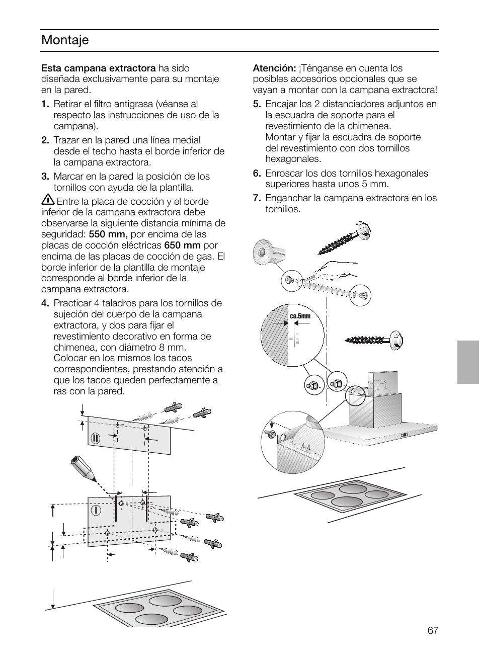 Montaje | Siemens LC 46492 User Manual | Page 67 / 80