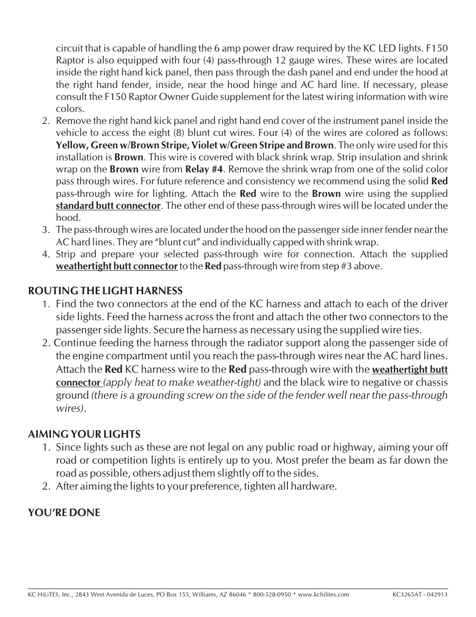 KC HiLiTES KC #340 4 LED Cube Light System Instructions User Manual | Page 2 / 2
