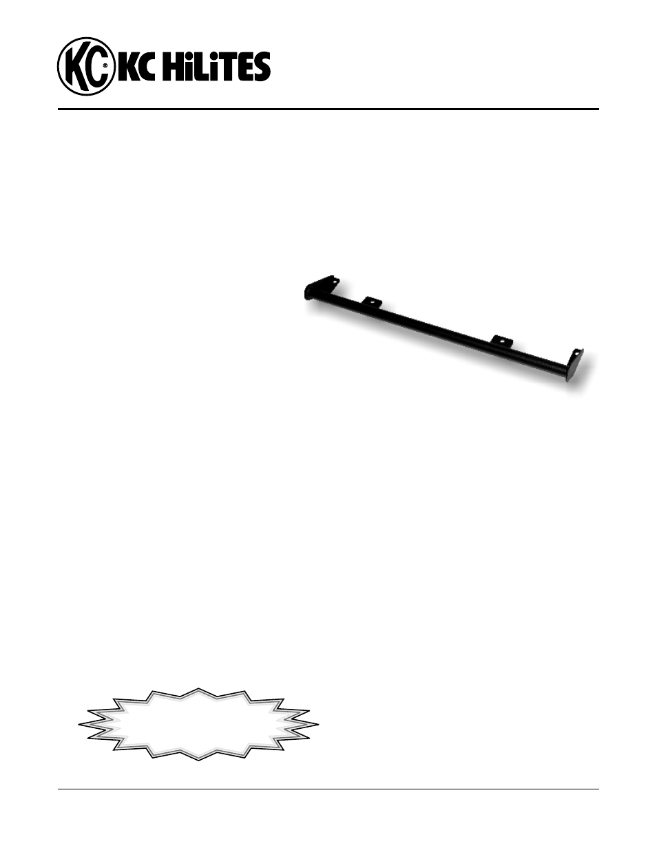 KC HiLiTES KC #7409 Hood Mount Bar For 2007-08 Jeep JK Installation User Manual | 1 page
