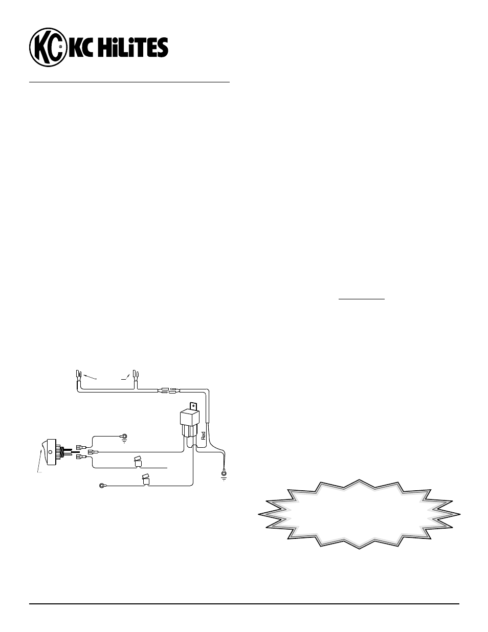 KC HiLiTES Roof Mount Light Bar Harness Installation User Manual | 1 page