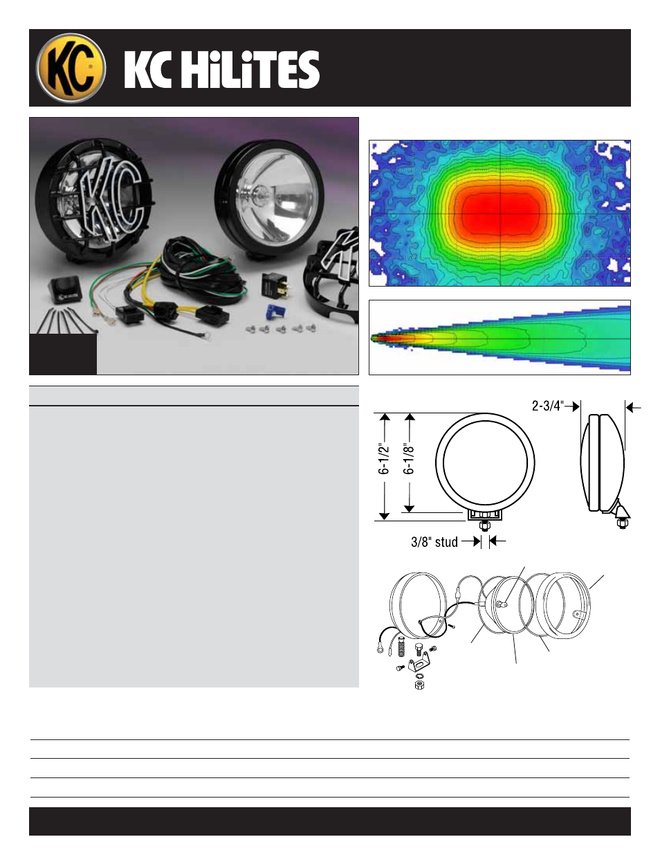 KC HiLiTES KC SLIMLITES 130 WATT Long Range Lights Data Sheet User Manual | 1 page