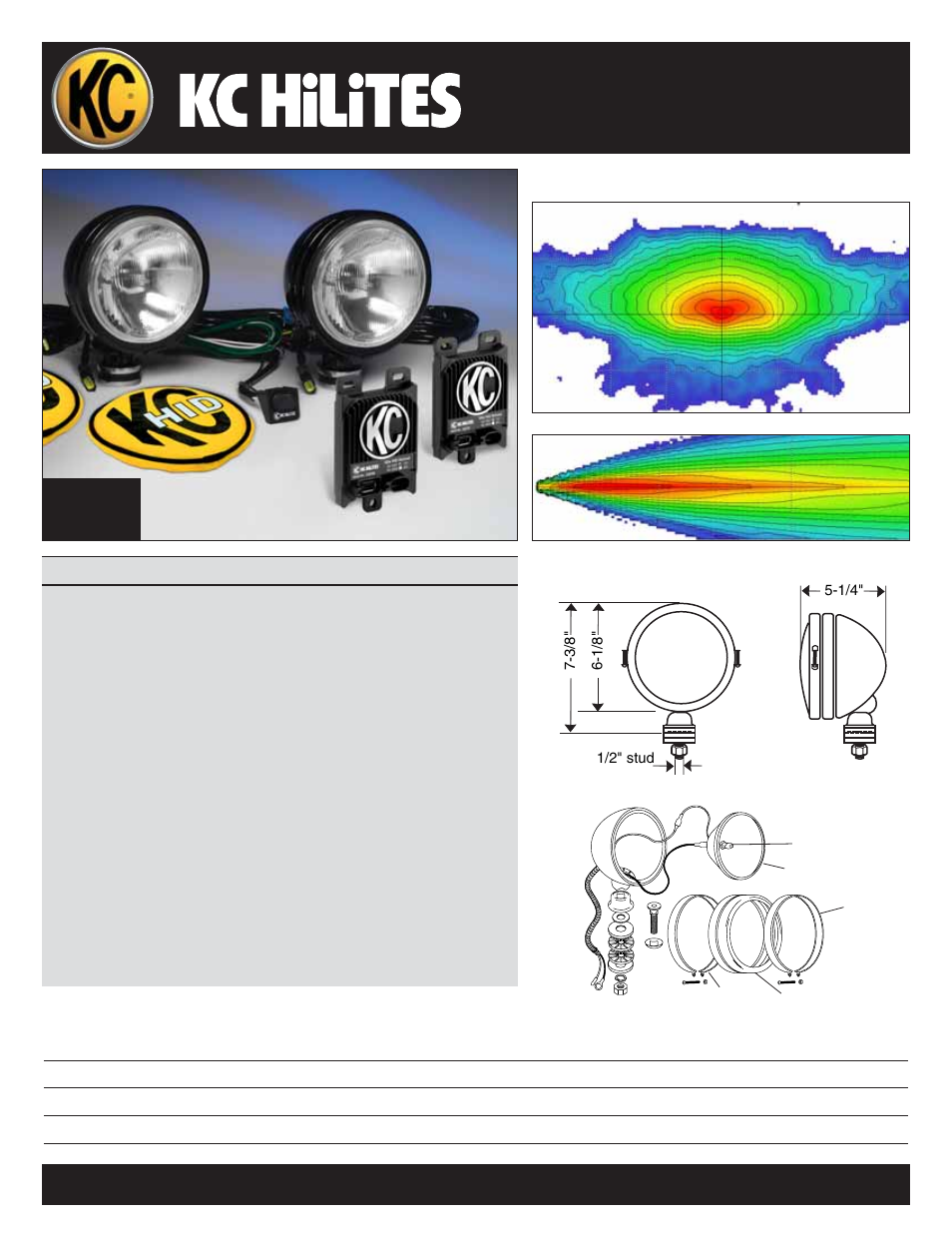 KC HiLiTES KC SIX INCH HID Driving Lights Data Sheet User Manual | 1 page