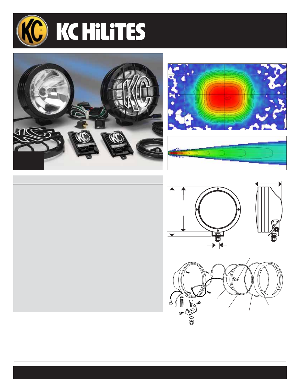 KC HiLiTES KC RALLY 800 HID Long Range Lights Data Sheet User Manual | 1 page