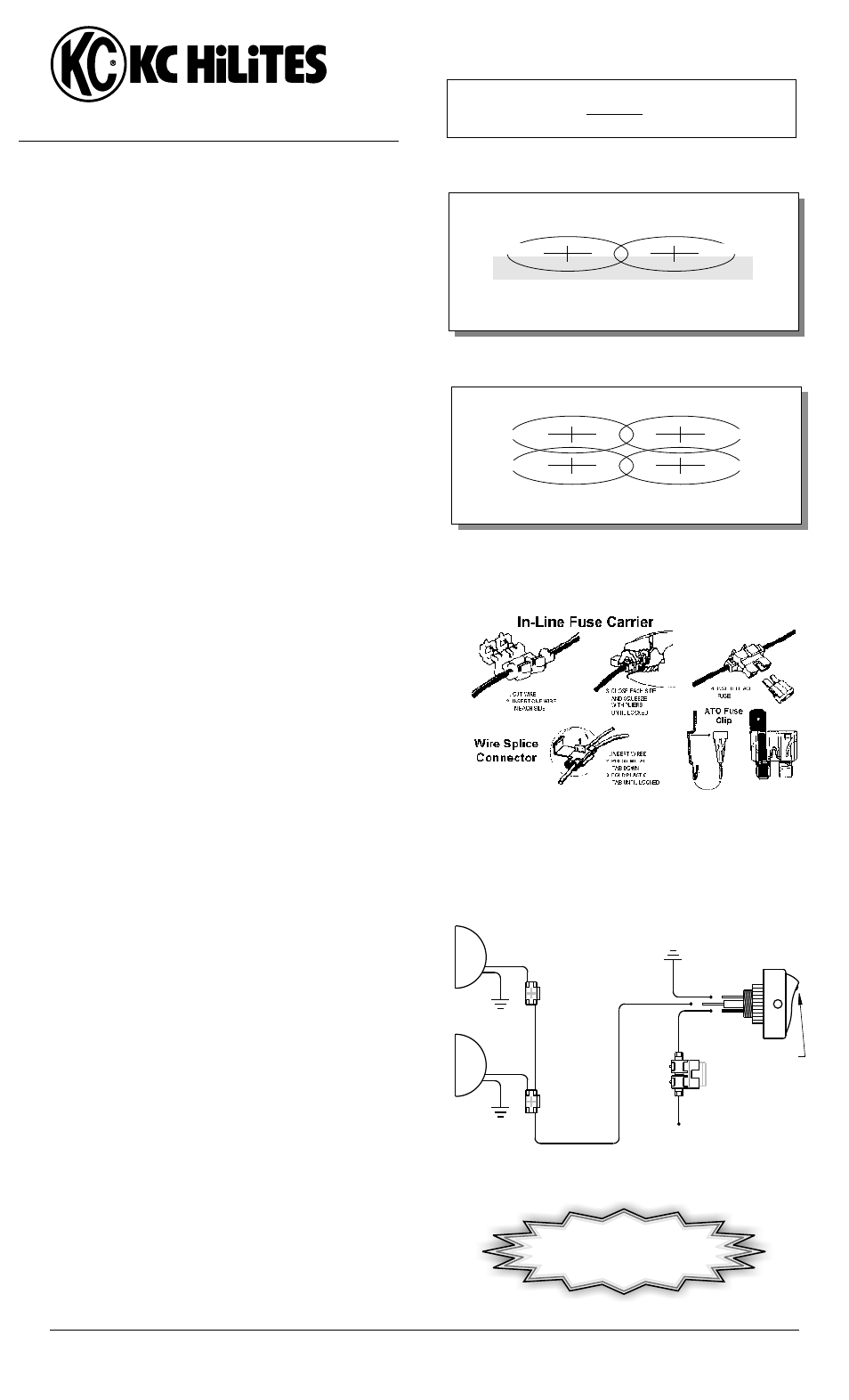 KC HiLiTES KC #6301 Wiring Kit for Two Lights Instructions User Manual | 1 page