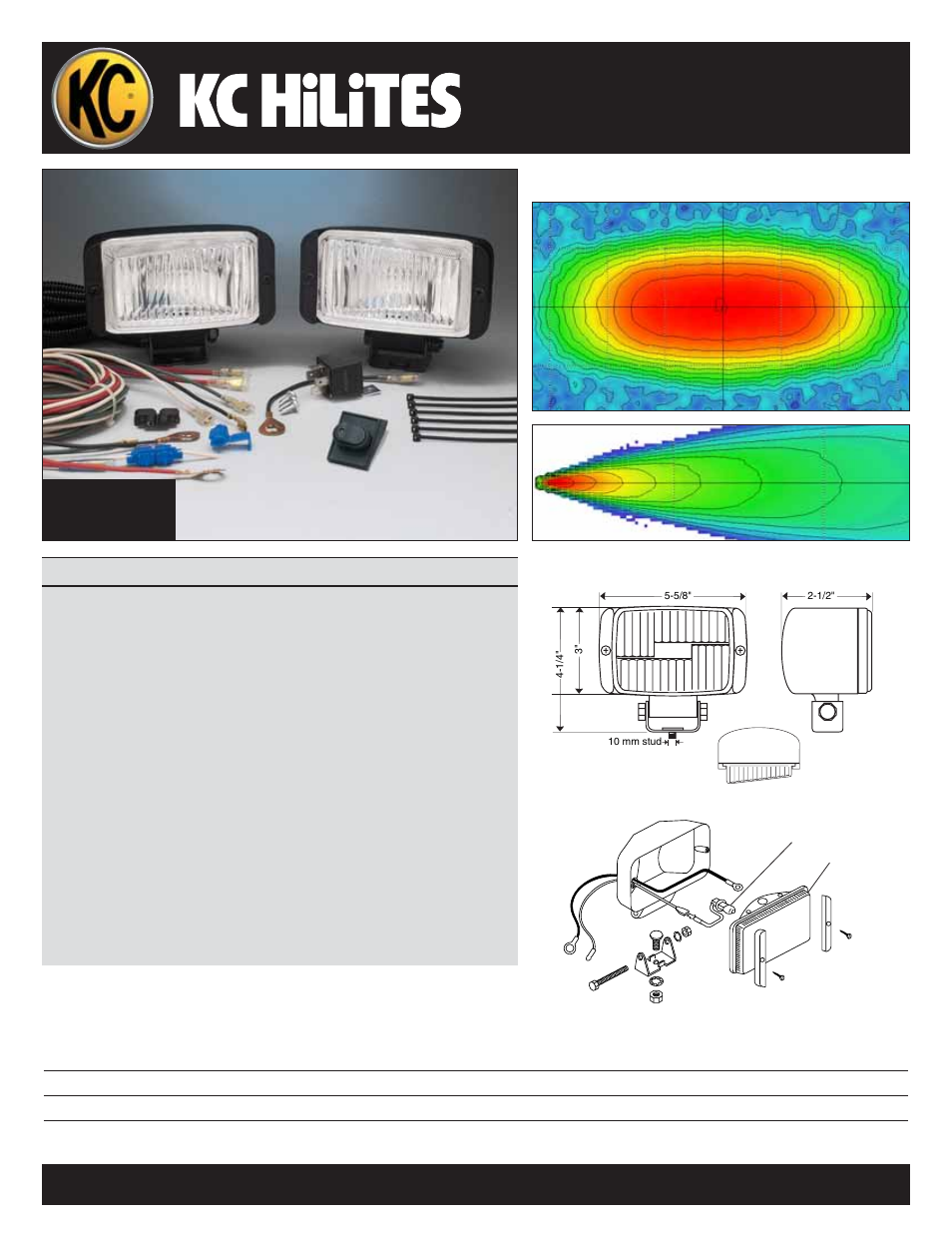 KC HiLiTES KC 35 Series Wide Beam Driving Lights Data Sheet User Manual | 1 page