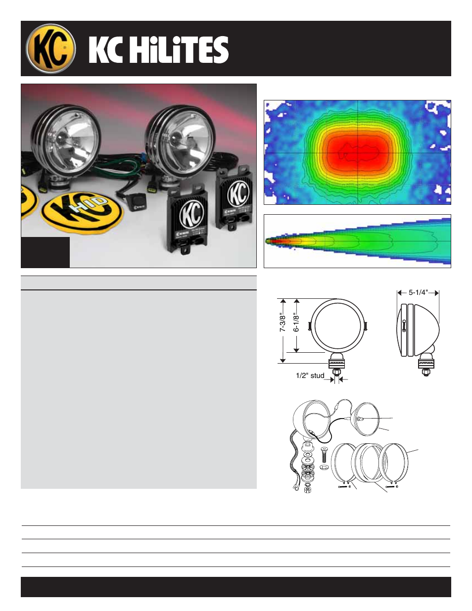 KC HiLiTES KC SIX INCH HID Long Range Lights Data Sheet User Manual | 1 page