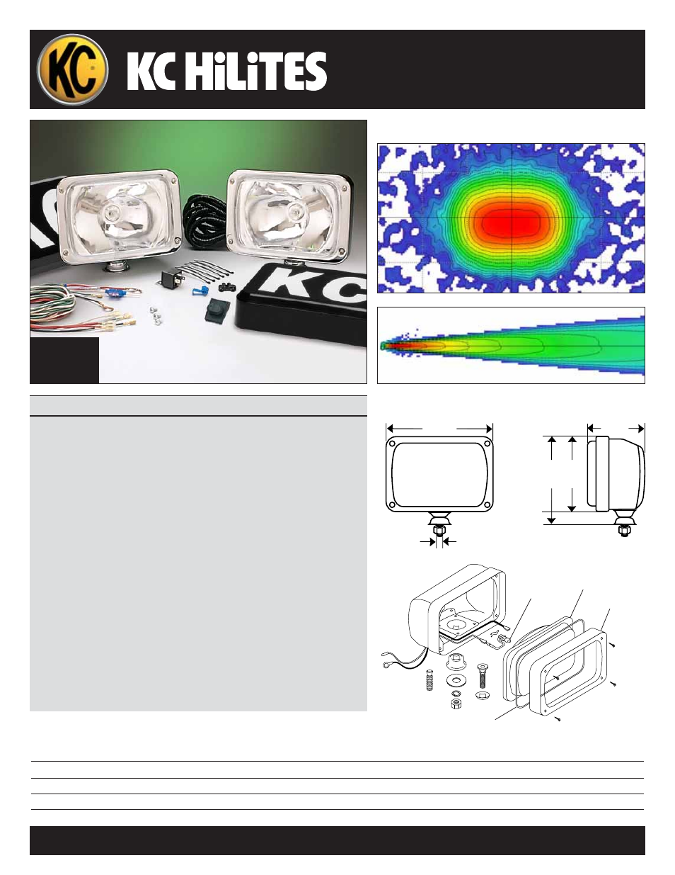 KC HiLiTES KC 69 Series (6" x 9) Long Range Lights Data Sheet" User Manual | 1 page