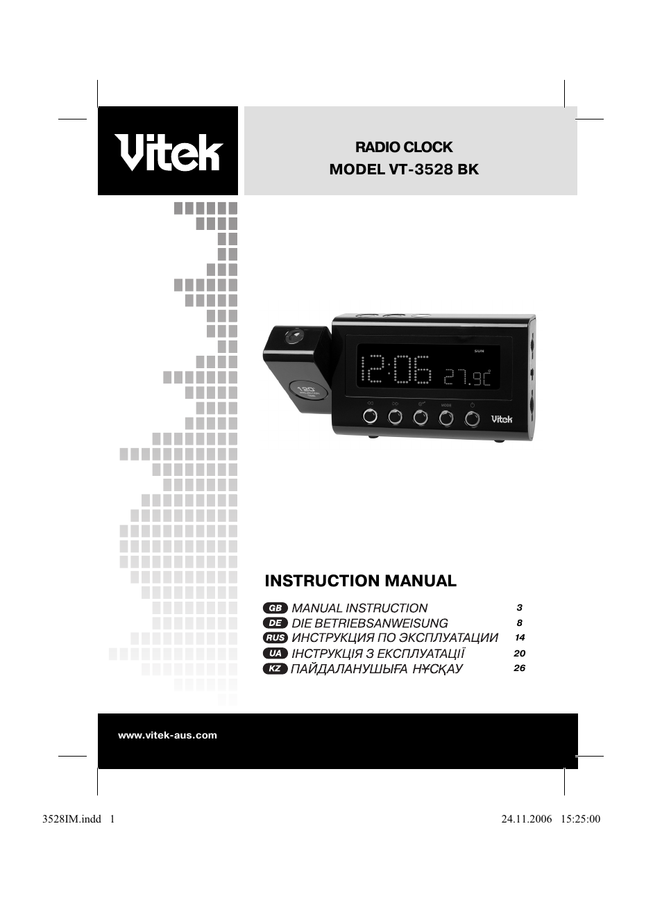 Vitek VT-3528 BK User Manual | 32 pages