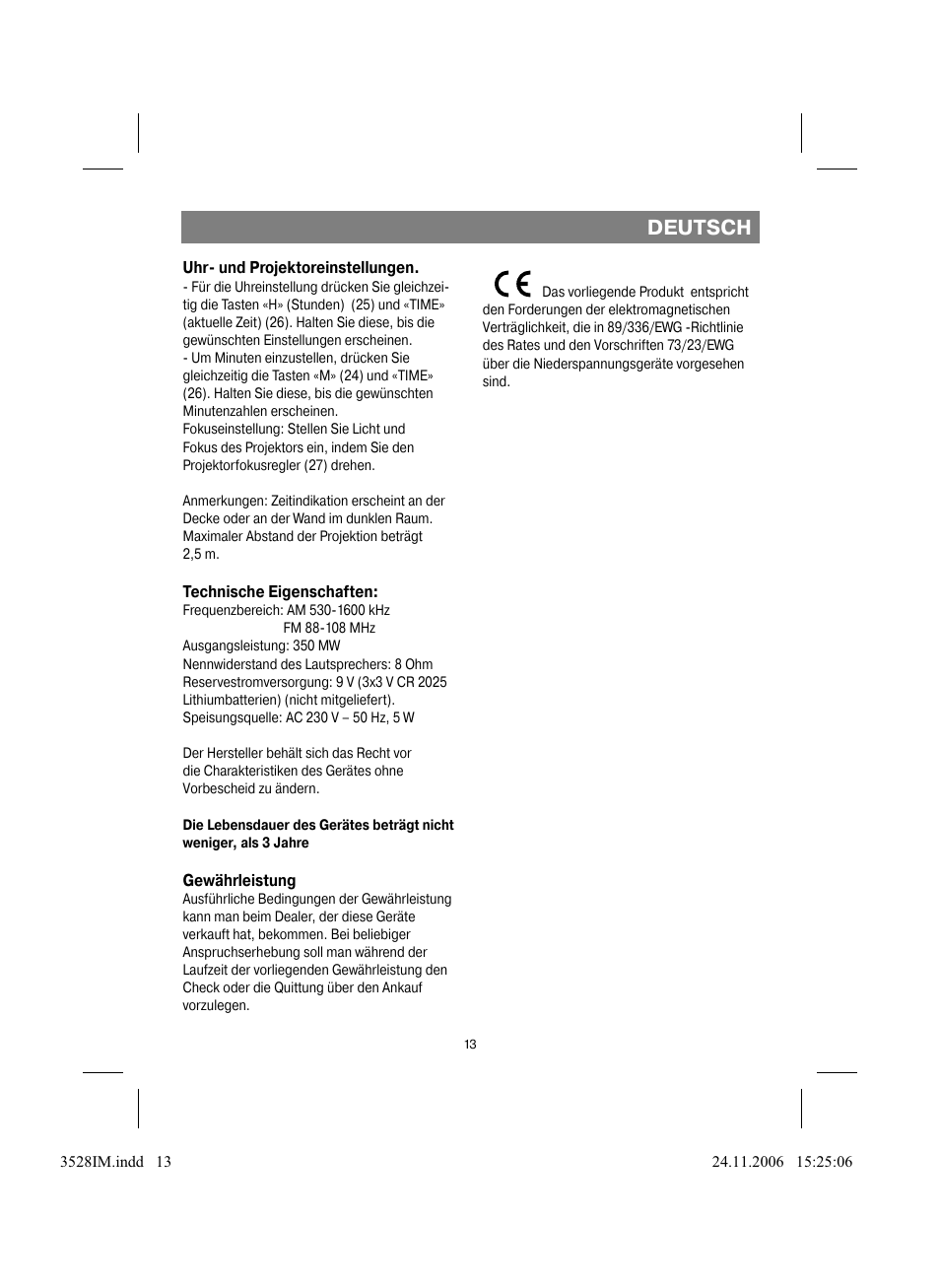 Deutsch | Vitek VT-3528 BK User Manual | Page 13 / 32