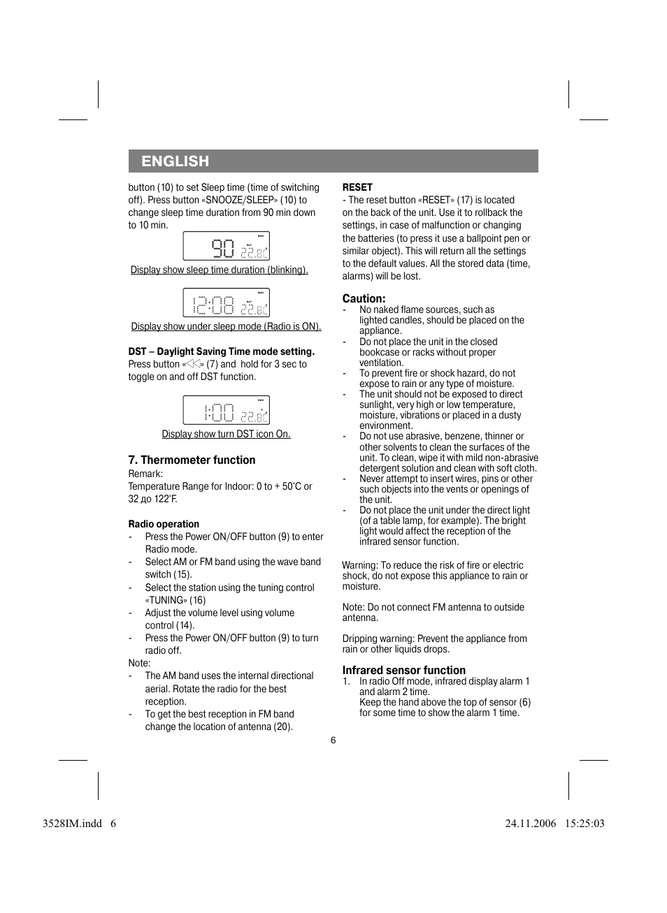 English | Vitek VT-3528 BK User Manual | Page 6 / 32