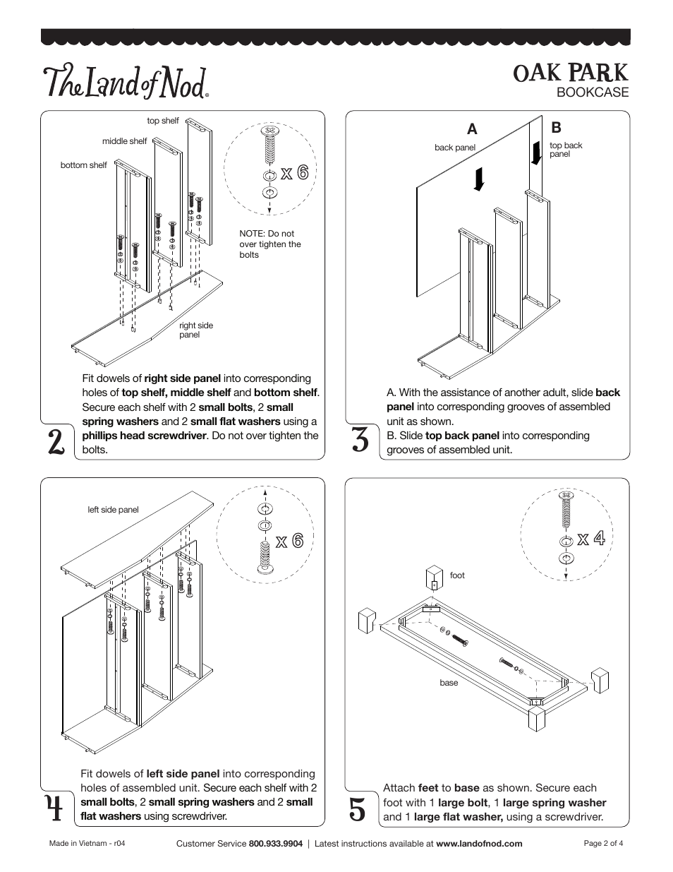 Oak park | Land of Nod Oak Park Bookcase User Manual | Page 2 / 4