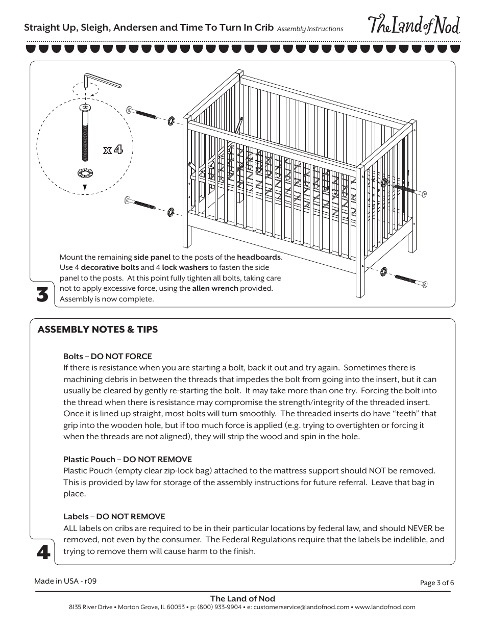 Lon crib p3 | Land of Nod STRAIGHT-UP CRIB User Manual | Page 3 / 6