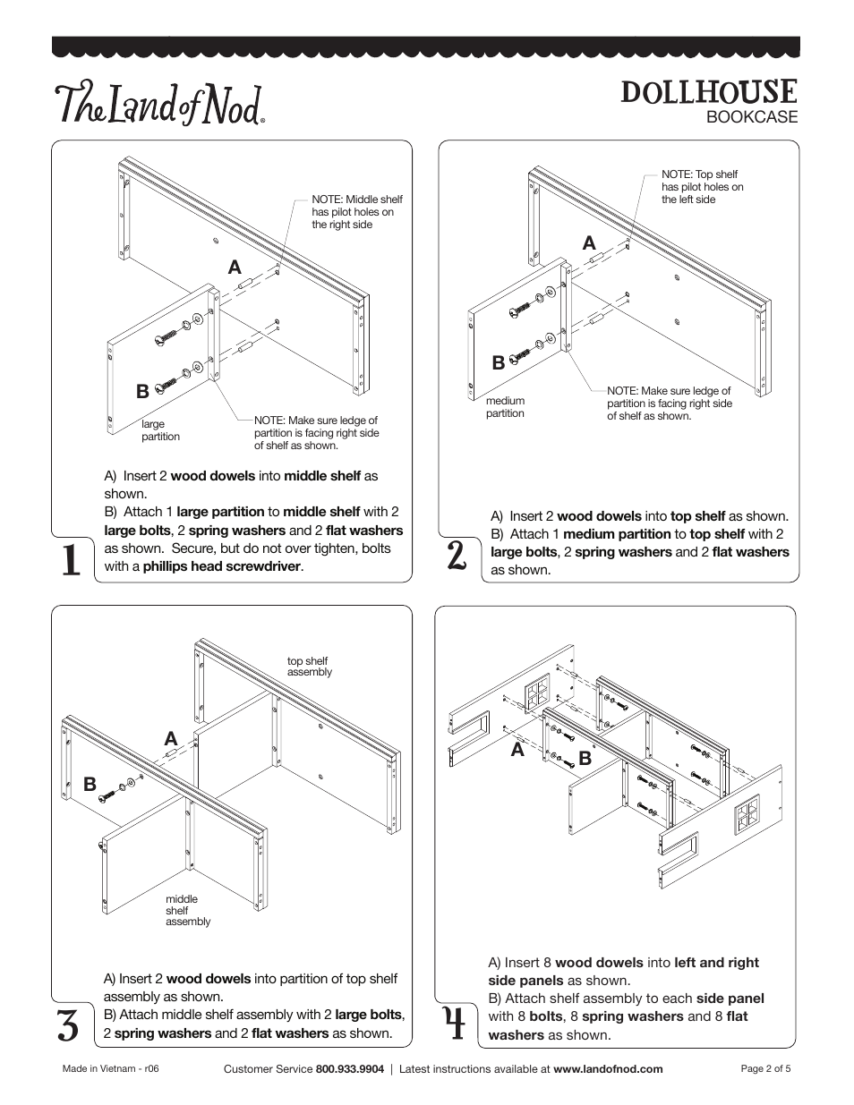 Dollhouse | Land of Nod Dollhouse Bookcase User Manual | Page 2 / 5