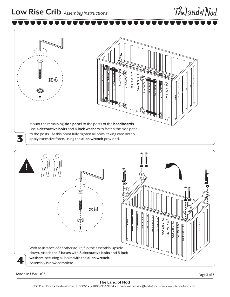 Low rise crib p3, Low rise crib | Land of Nod LOW-RISE CRIB User Manual | Page 3 / 6
