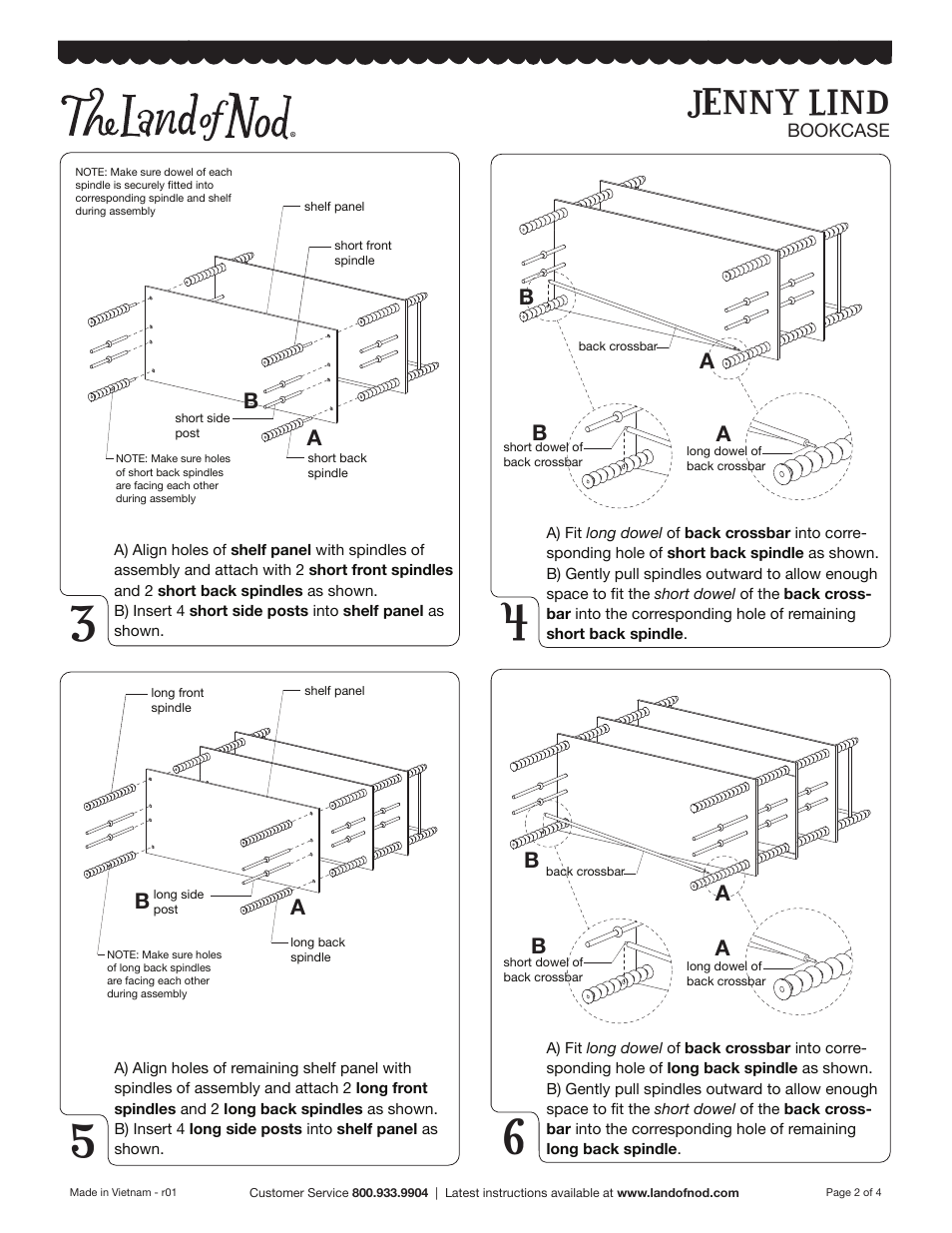 Jenny lind | Land of Nod Jenny Lind Bookcase User Manual | Page 2 / 4