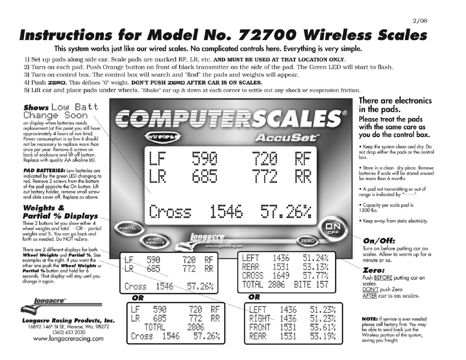 Longacre 72700 Computerscales Wireless Accuset User Manual | 2 pages