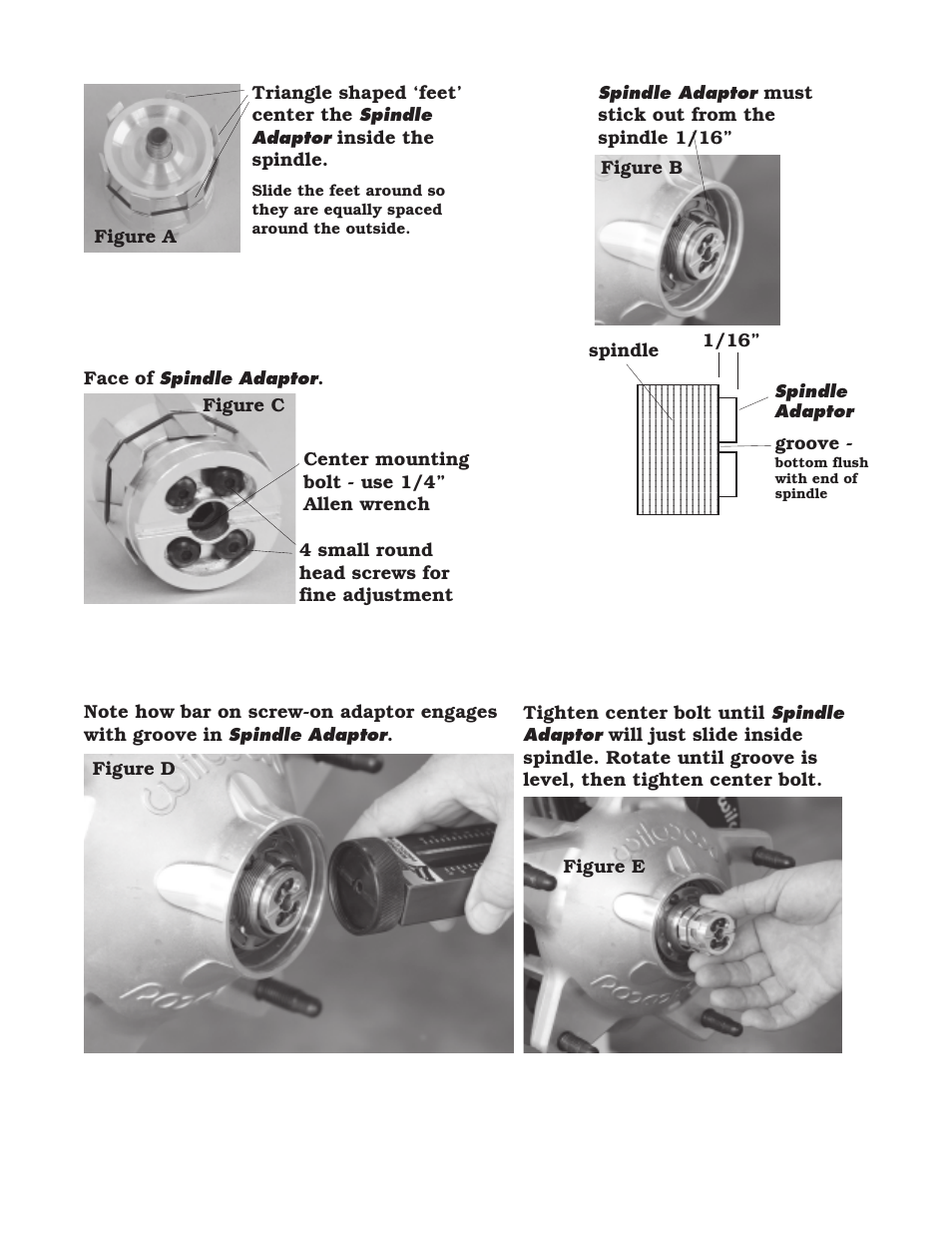 Longacre 78402 No Sweep Spindle Adapter - P_N User Manual | 2 pages