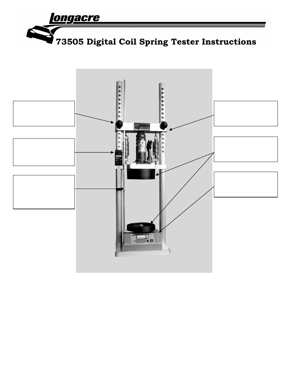 Longacre 73505 Electronic Coil Spring Tester User Manual | Page 2 / 2