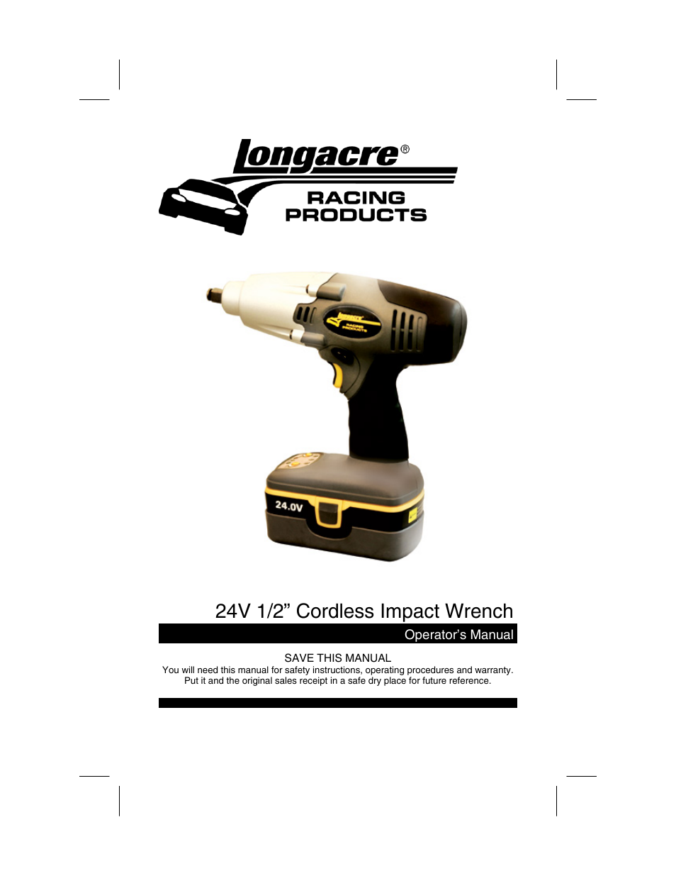 Longacre 686 Series Pit Impact Gun - Operator’s Manual User Manual | 5 pages