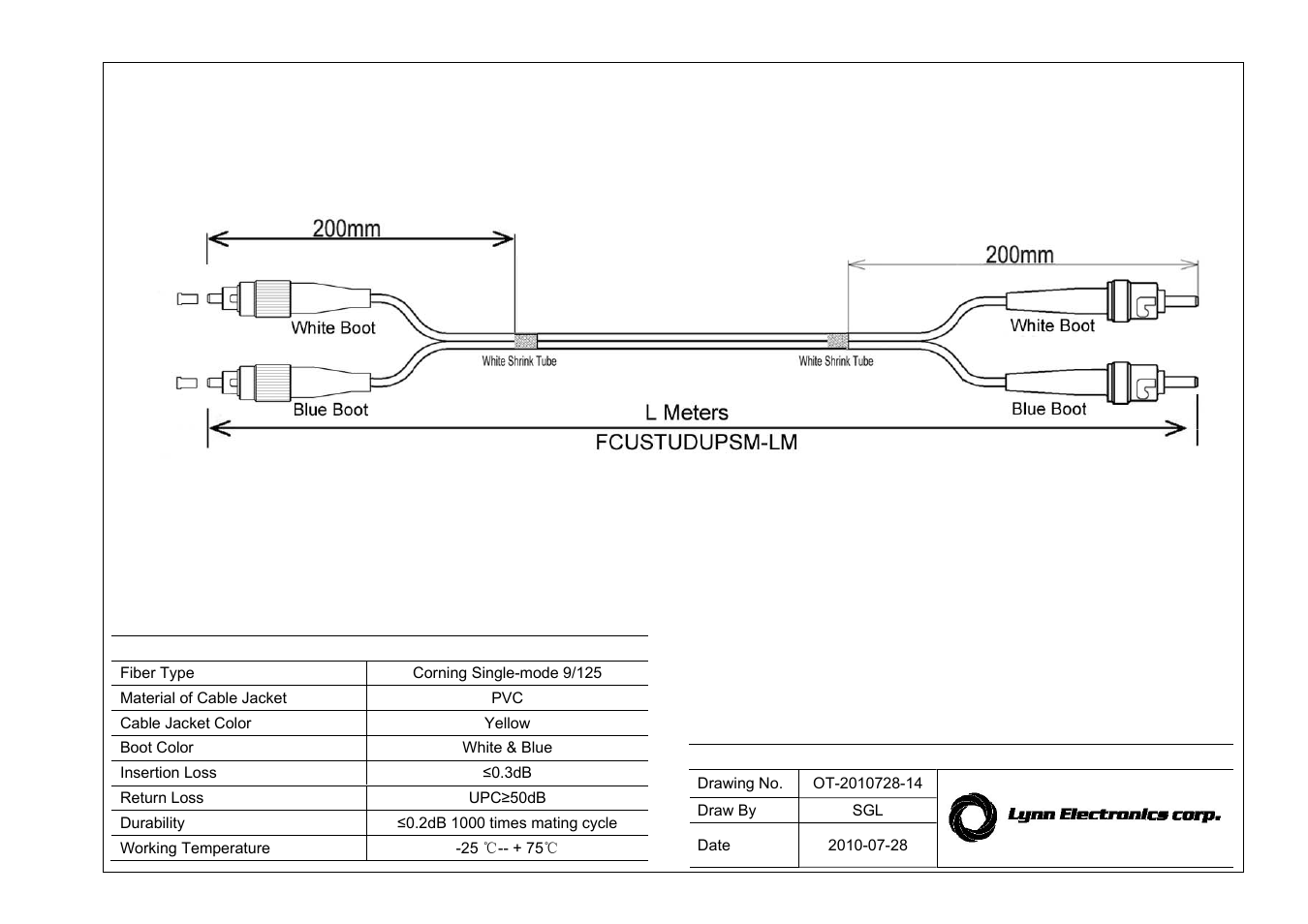 Lynn Electronics ST-FC 9-125 Singlemode Fiber Patch Cables User Manual | 1 page