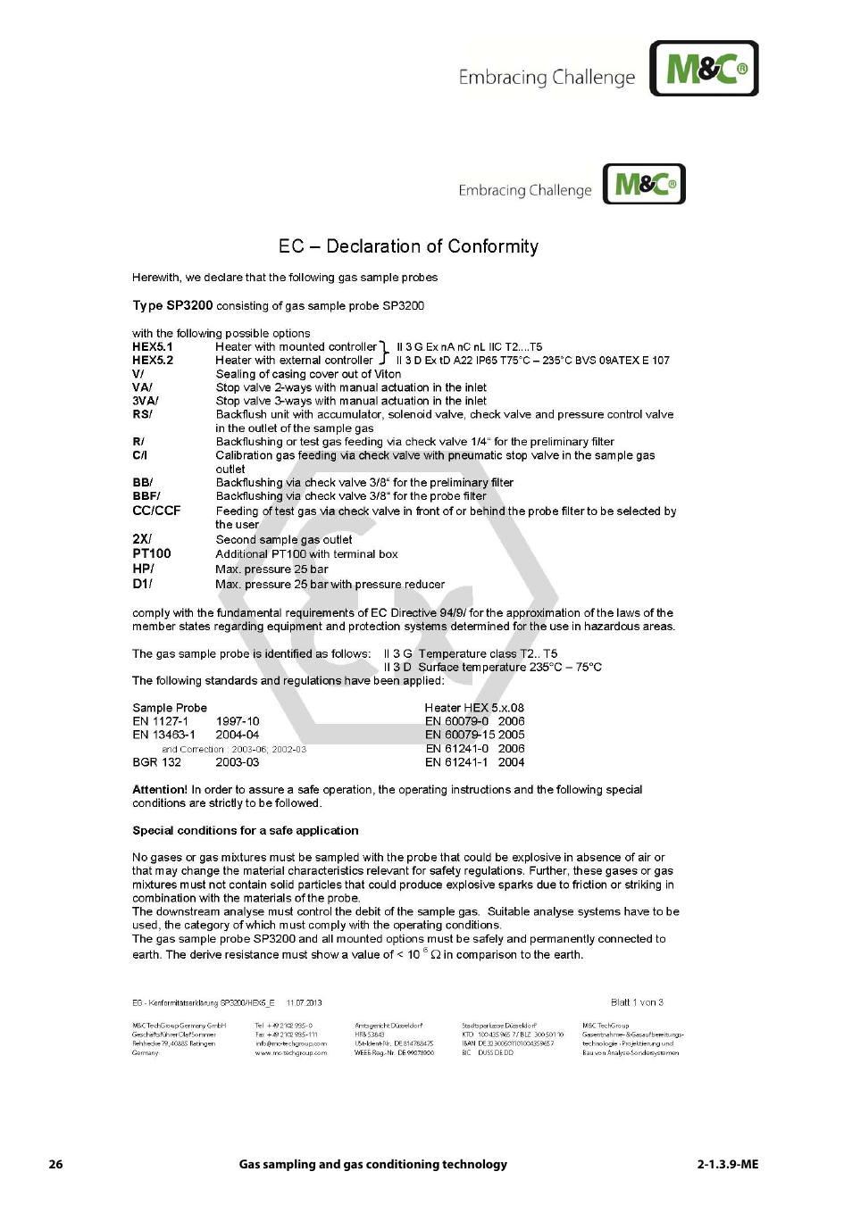 M&C TechGroup SP3200 Operator's manual User Manual | Page 26 / 28