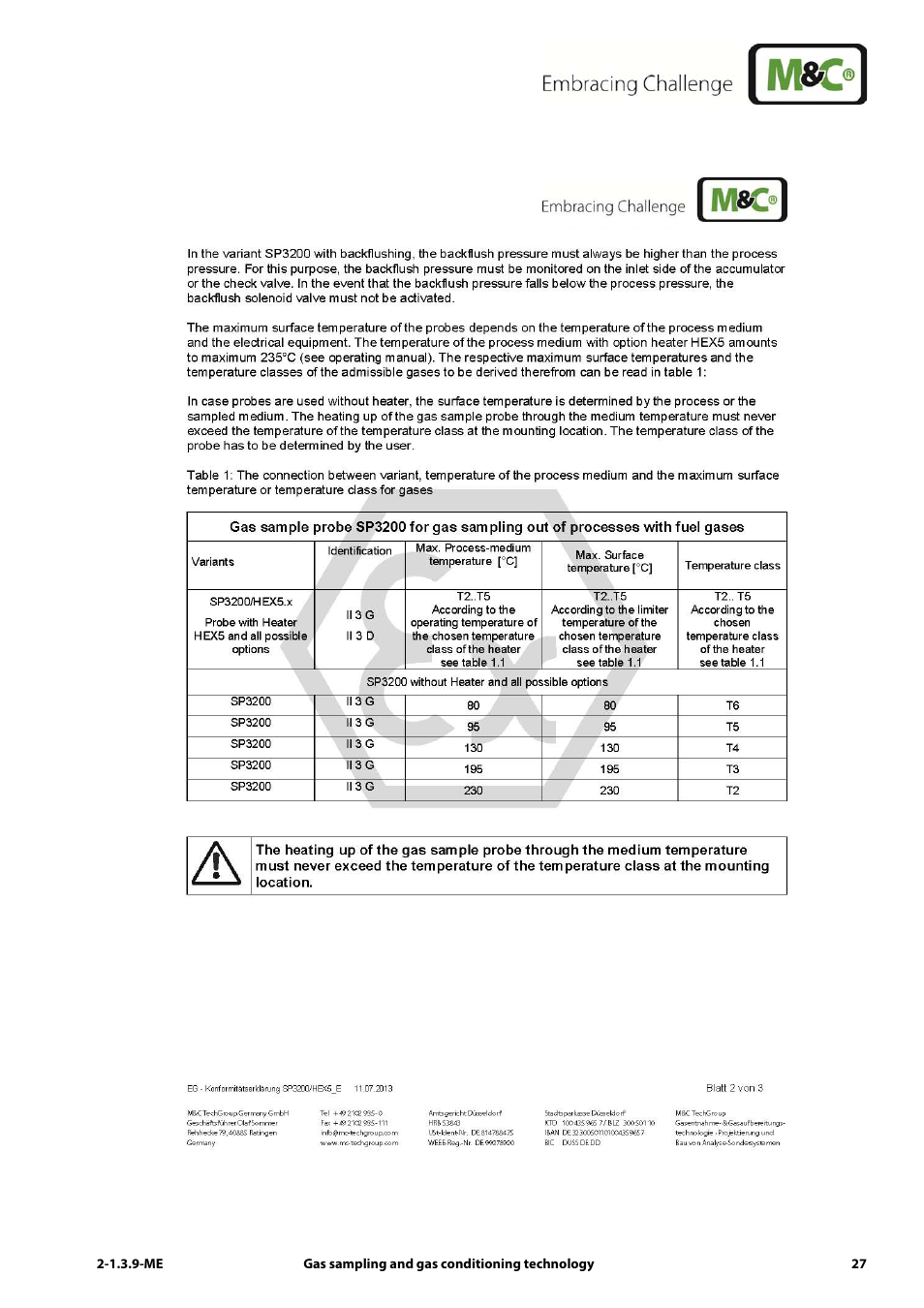 M&C TechGroup SP3200 Operator's manual User Manual | Page 27 / 28