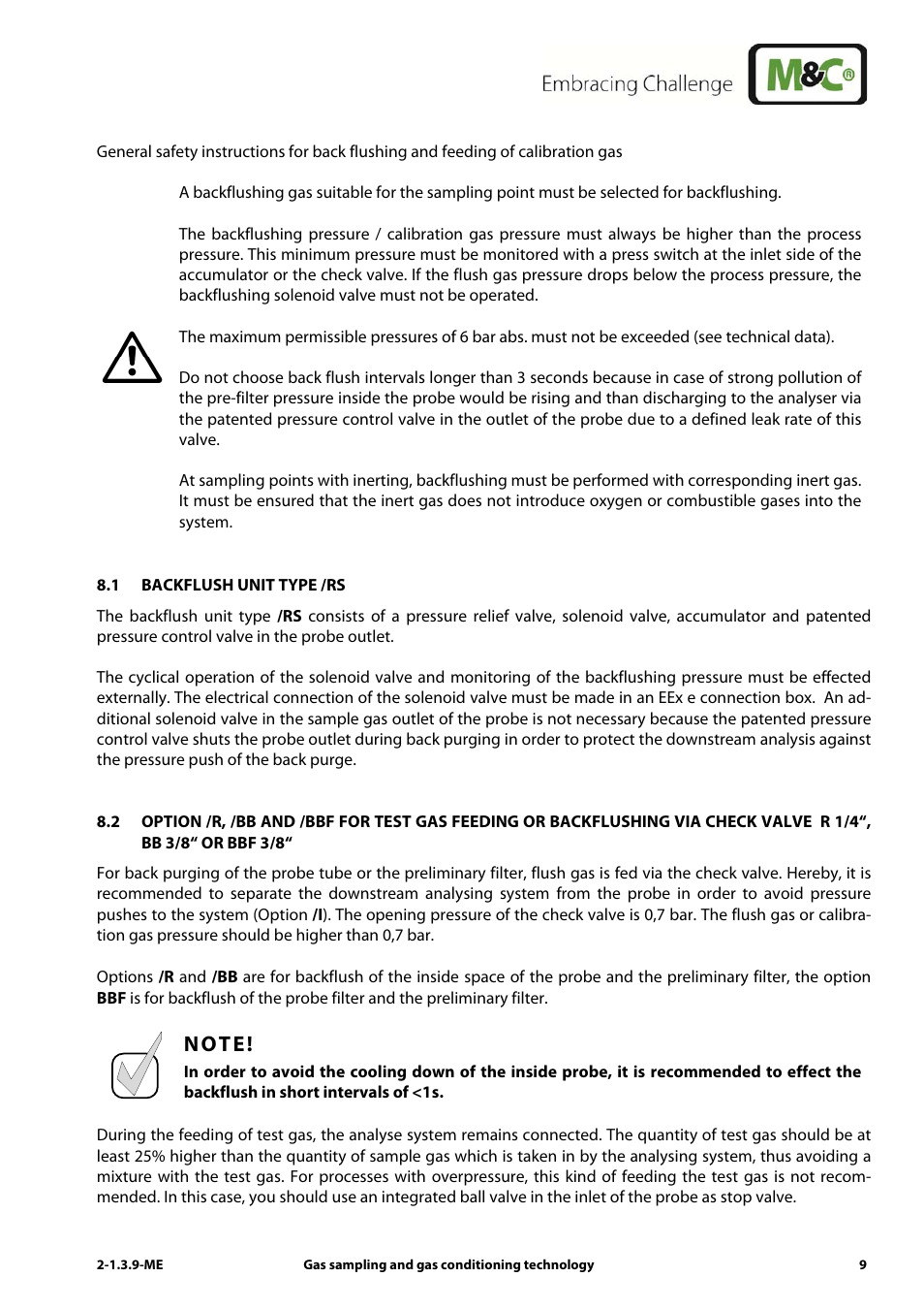 N o t e | M&C TechGroup SP3200 Operator's manual User Manual | Page 9 / 28
