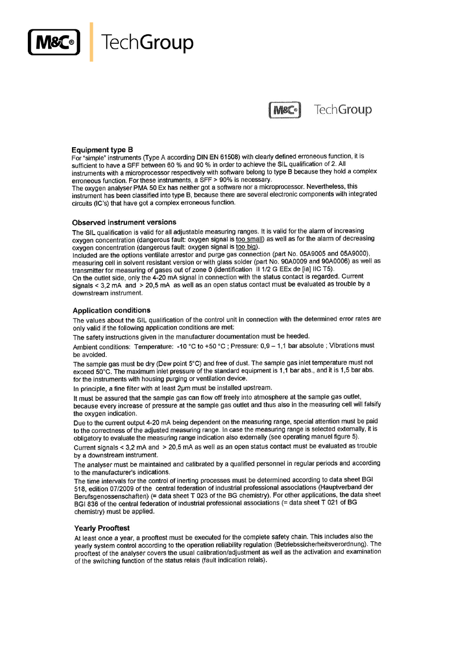 M&C TechGroup PMA 50 EEX Operator's manual User Manual | Page 48 / 48