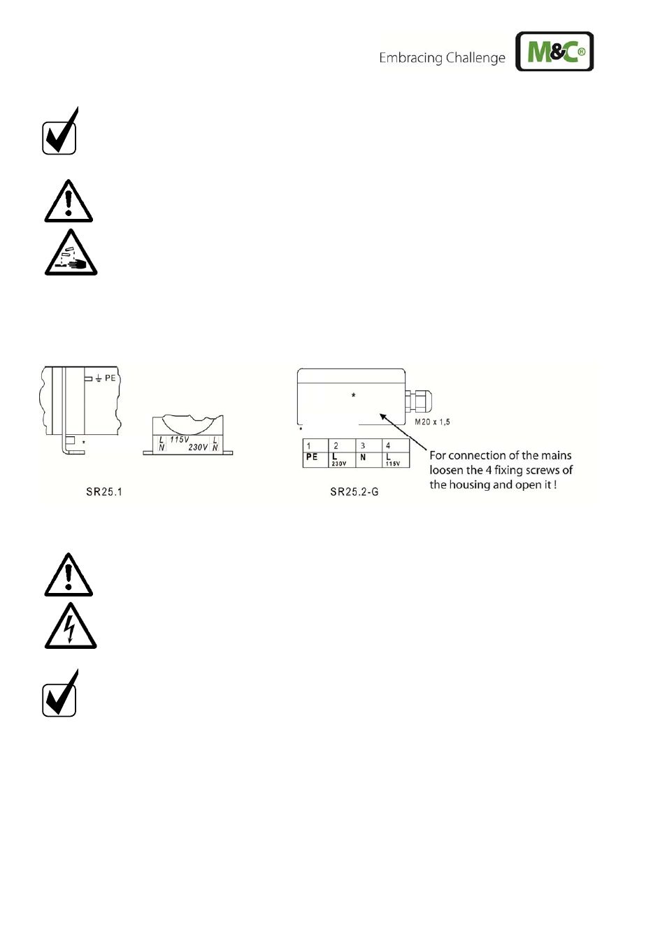 2 electrical connections | M&C TechGroup SR25.1_Ex Operator's manual User Manual | Page 12 / 22