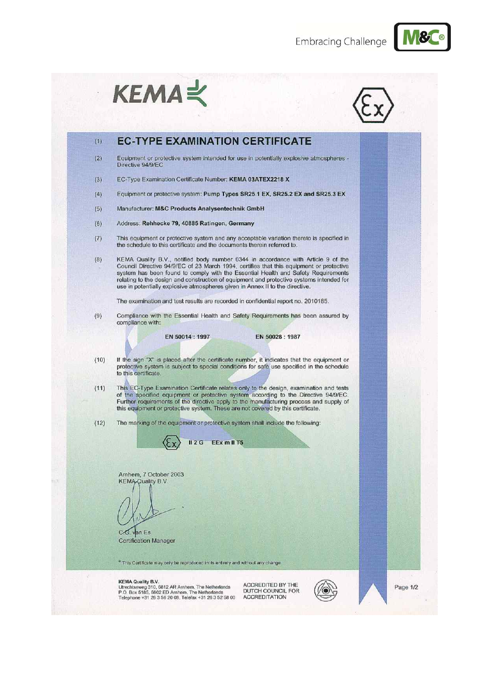 M&C TechGroup SR25.1_Ex Operator's manual User Manual | Page 21 / 22