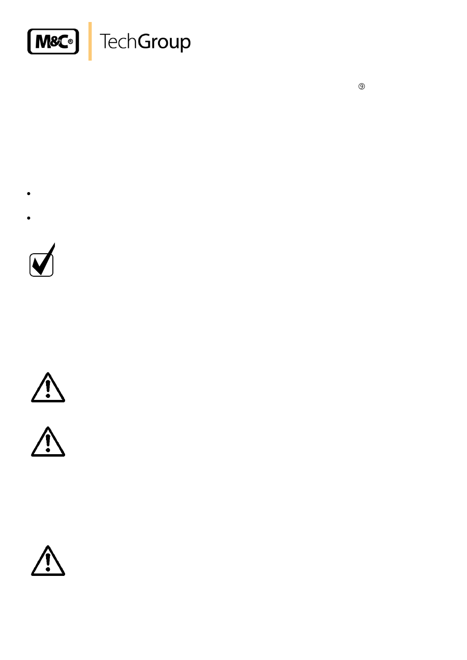 Receipt of goods and storage, Installation | M&C TechGroup PMA 10S Operator's manual User Manual | Page 14 / 27