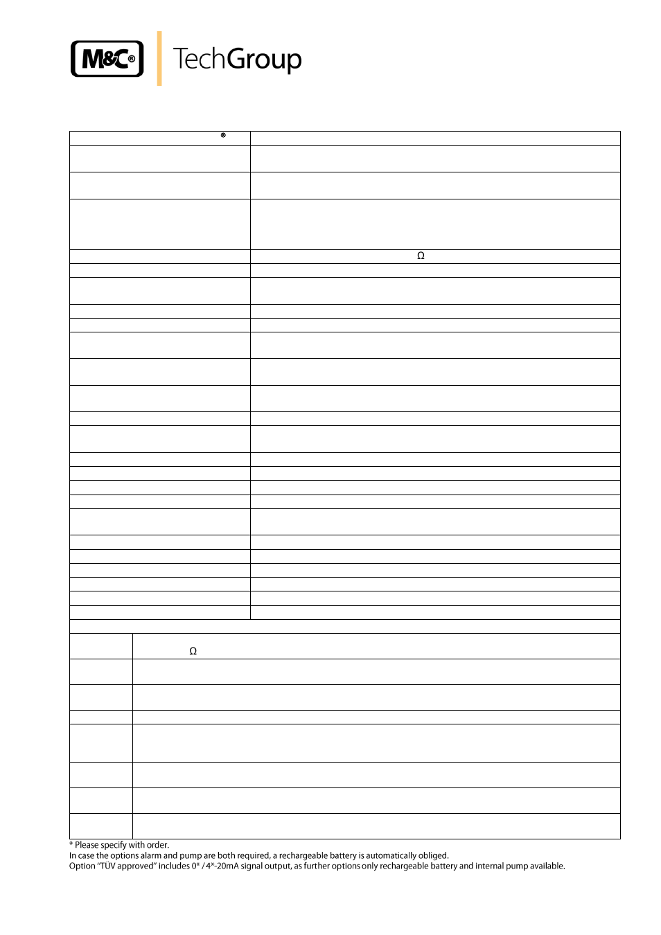 Technical data, 8technical data | M&C TechGroup PMA 10S Operator's manual User Manual | Page 9 / 27