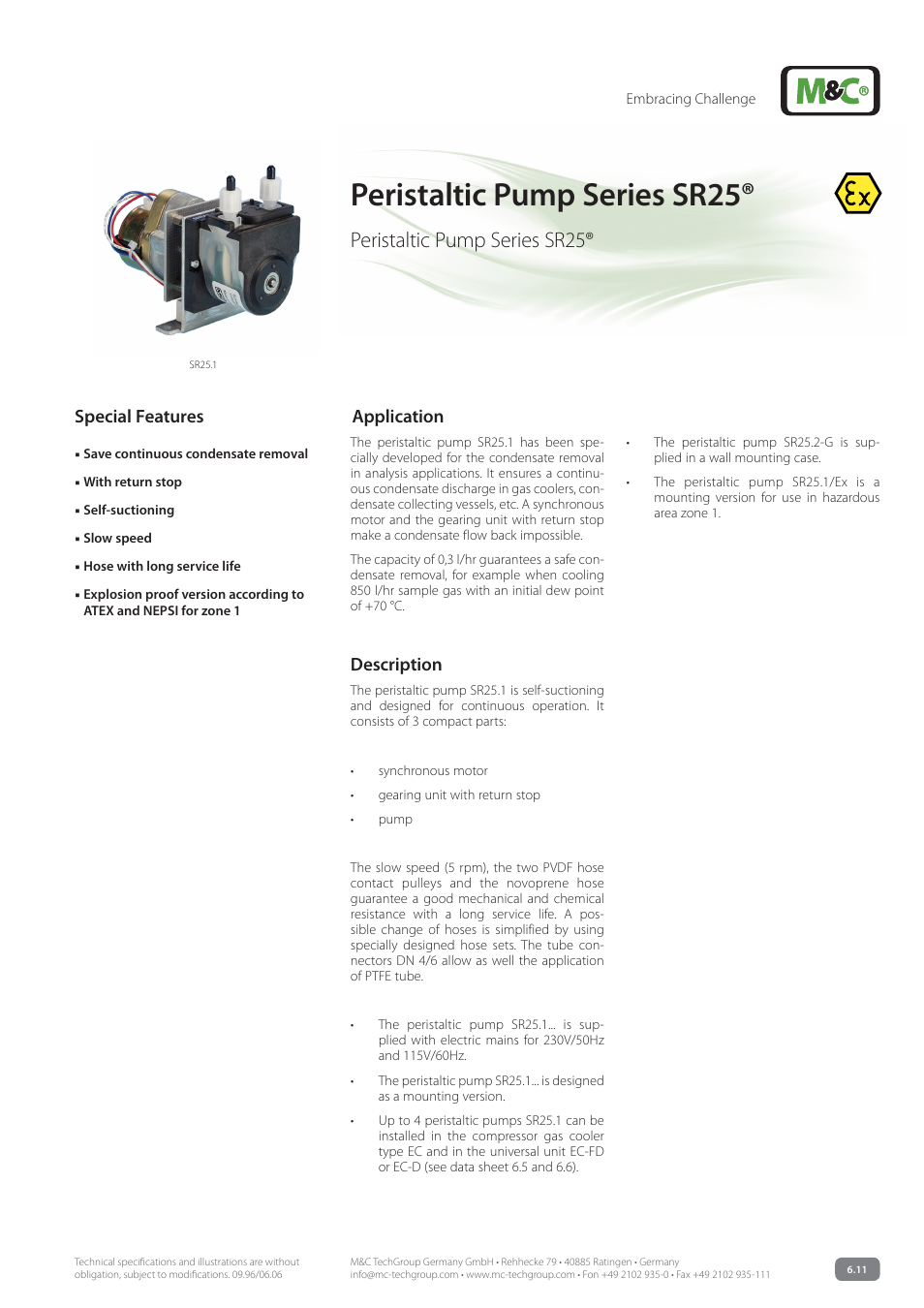 M&C TechGroup SR25 Data sheet User Manual | 2 pages