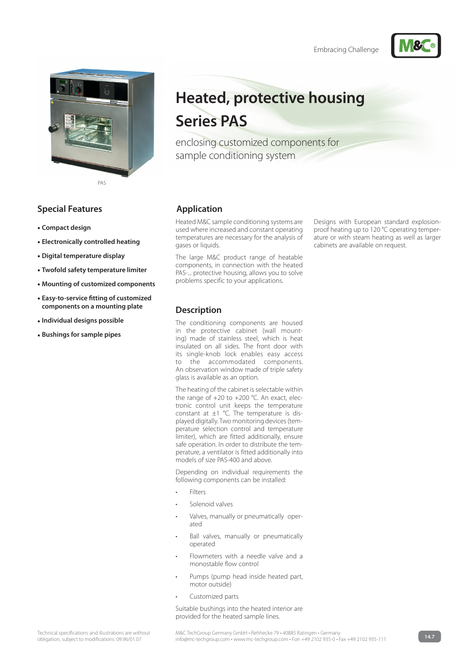 M&C TechGroup PAS Series Data sheet User Manual | 2 pages