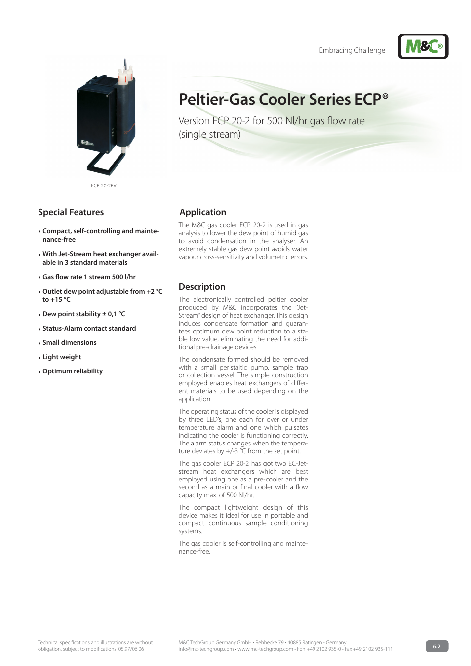M&C TechGroup ECP 20-2 Data sheet User Manual | 3 pages