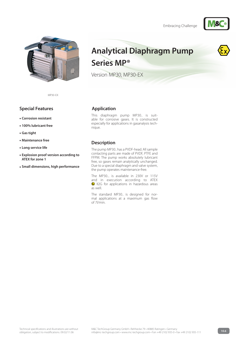 M&C TechGroup MP30-EX Data sheet User Manual | 2 pages