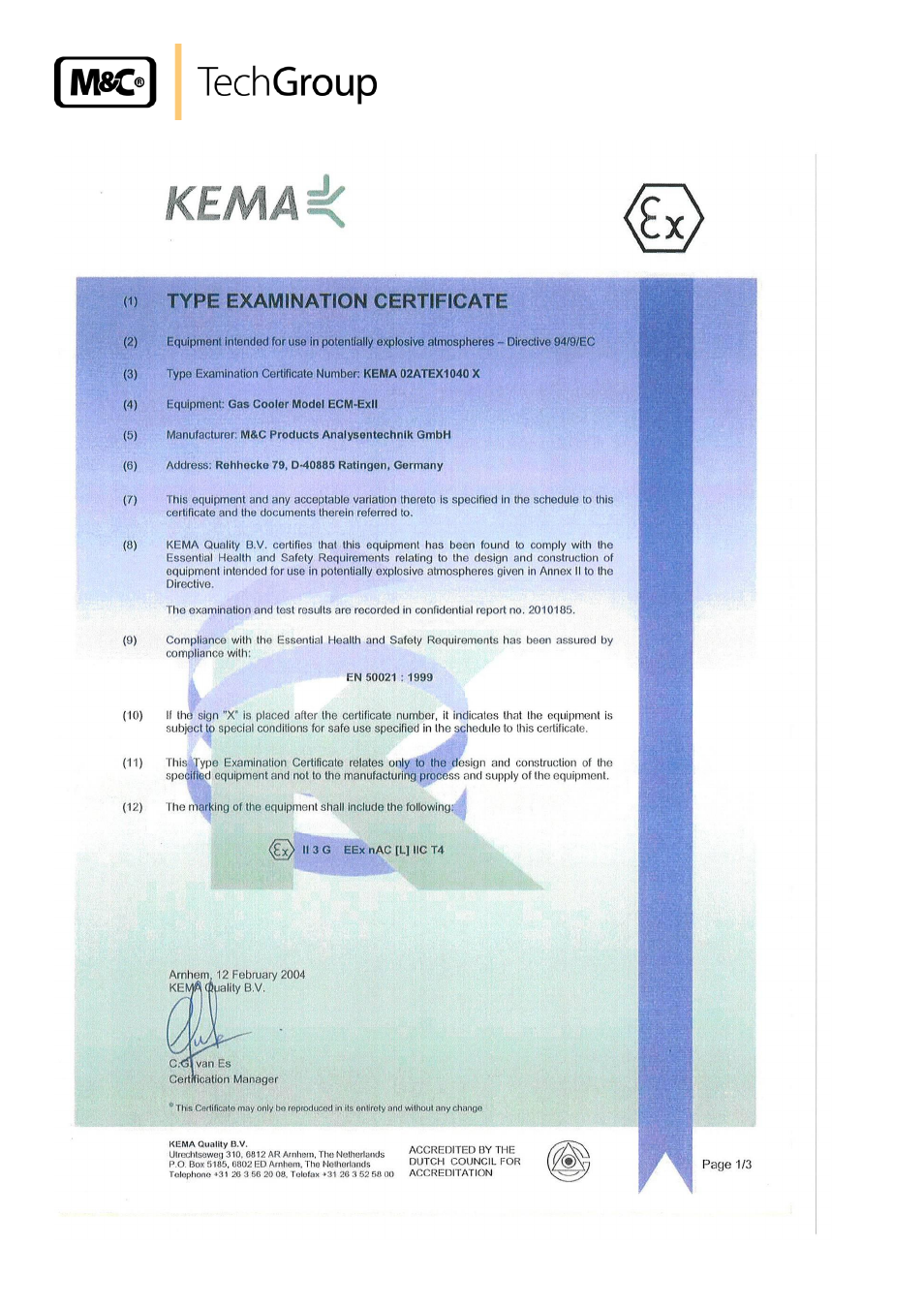 M&C TechGroup ECM-ExII Operator's manual User Manual | Page 26 / 39