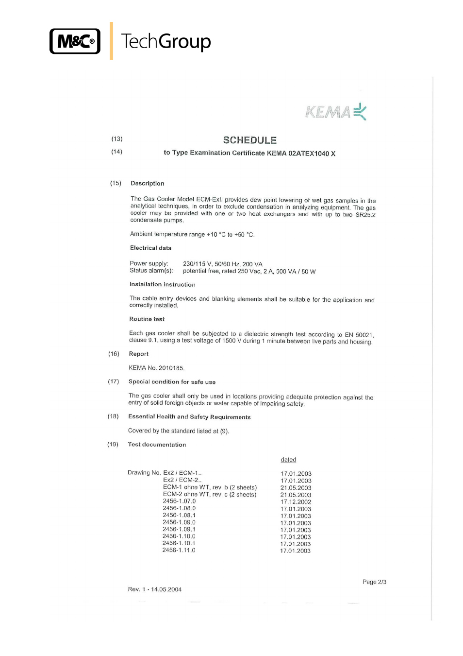 M&C TechGroup ECM-ExII Operator's manual User Manual | Page 27 / 39