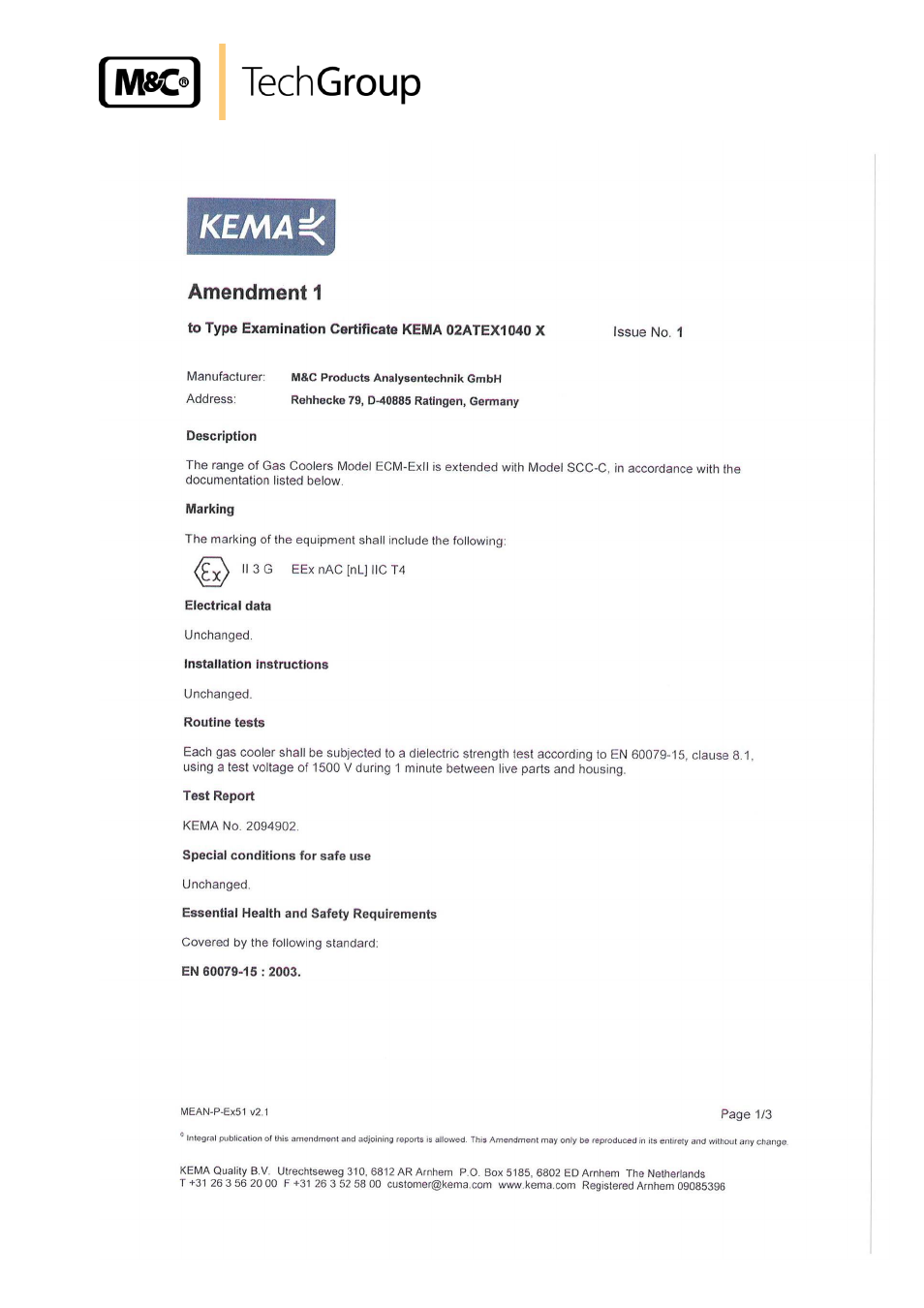 M&C TechGroup ECM-ExII Operator's manual User Manual | Page 29 / 39