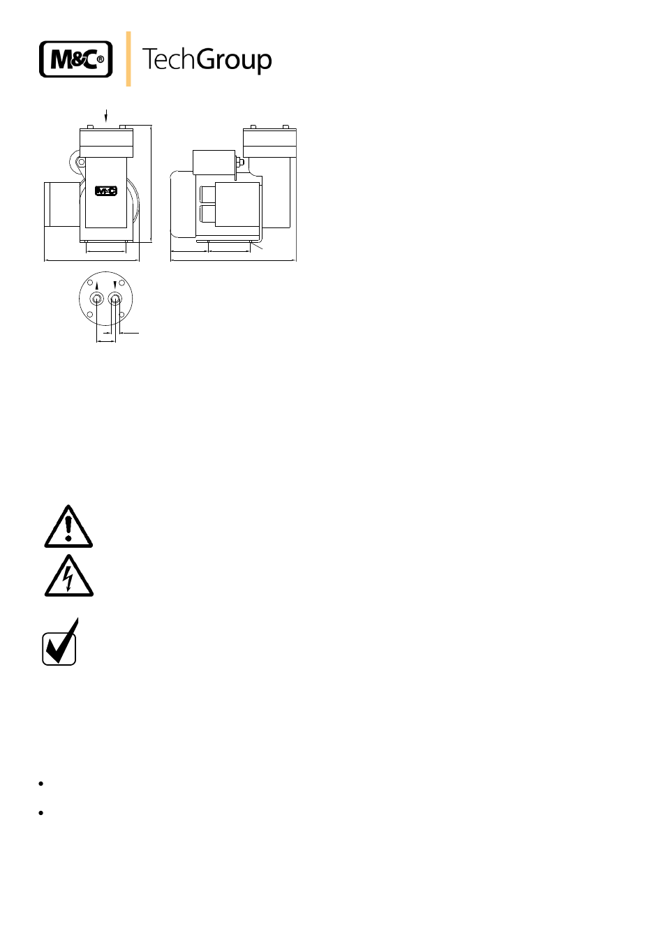 Electrical installation, Figure 3, Dimensions (mm) mp06/12 | 2 electrical installation | M&C TechGroup MP12 Operator's manual User Manual | Page 10 / 17