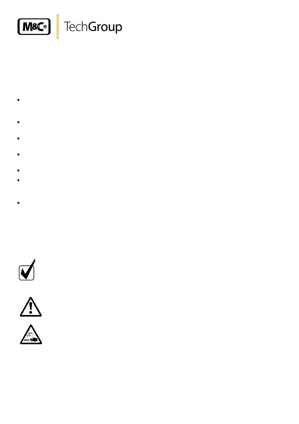 Starting, Closing down | M&C TechGroup MP12 Operator's manual User Manual | Page 12 / 17