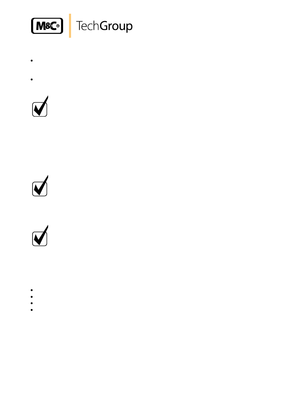 Receipt of goods and storage, Installation instructions, Mechanical installation | M&C TechGroup MP12 Operator's manual User Manual | Page 9 / 17