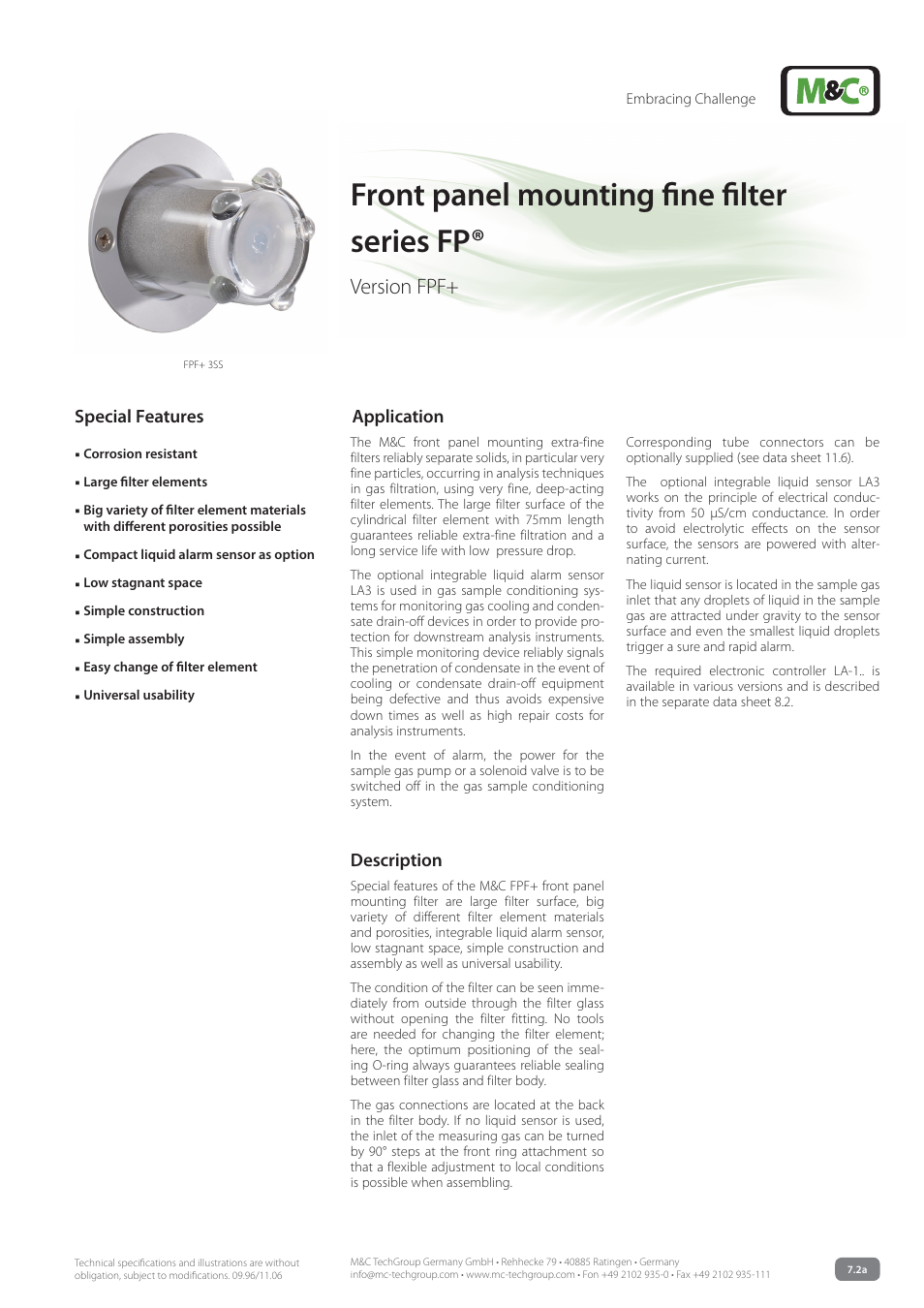 M&C TechGroup FPF+ Data sheet User Manual | 2 pages