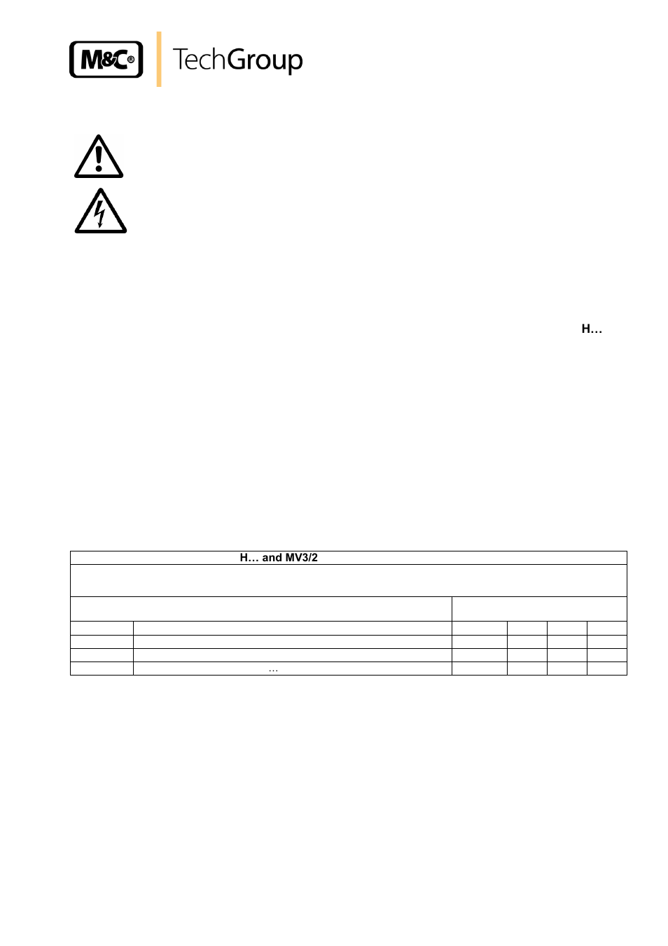 Starting, Maintenance, Spare part list | M&C TechGroup MV3_2-H Series Operator's manual User Manual | Page 11 / 18