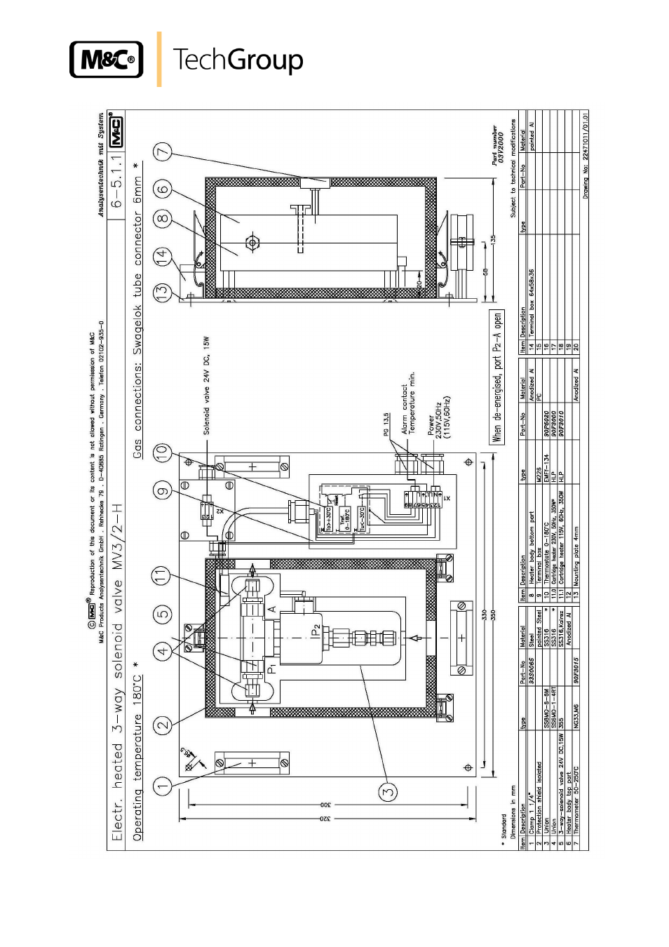 Figure 1, Electrically heated 3-way solenoid valve mv3/2-h | M&C TechGroup MV3_2-H Series Operator's manual User Manual | Page 13 / 18