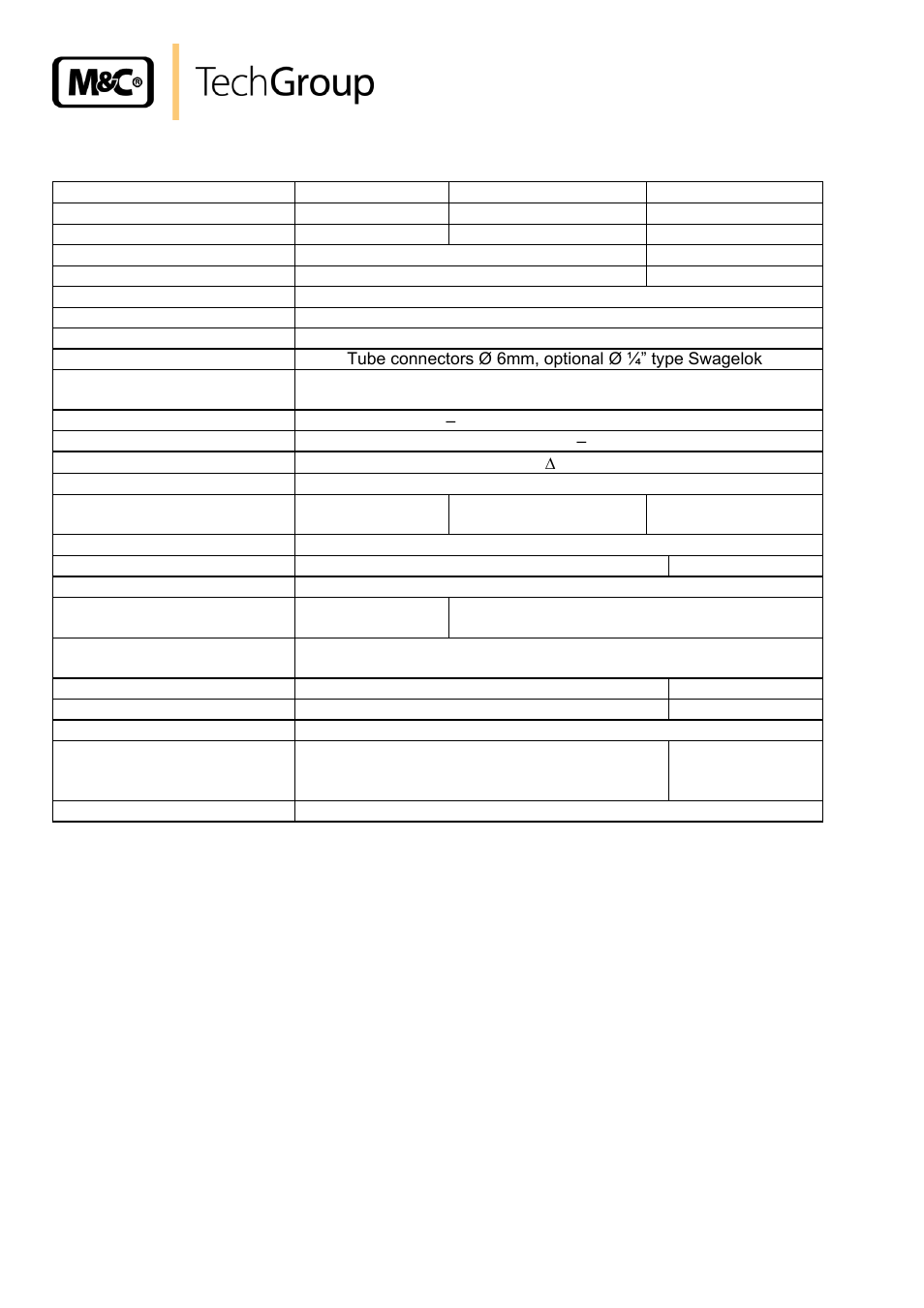 Technical data | M&C TechGroup MV3_2-H Series Operator's manual User Manual | Page 8 / 18