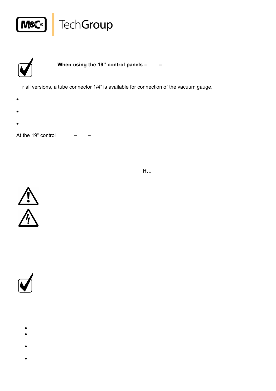 Connection of the vacuum gauge, Electrical connection | M&C TechGroup SP2006-H280_DIL Operator's manual User Manual | Page 20 / 35
