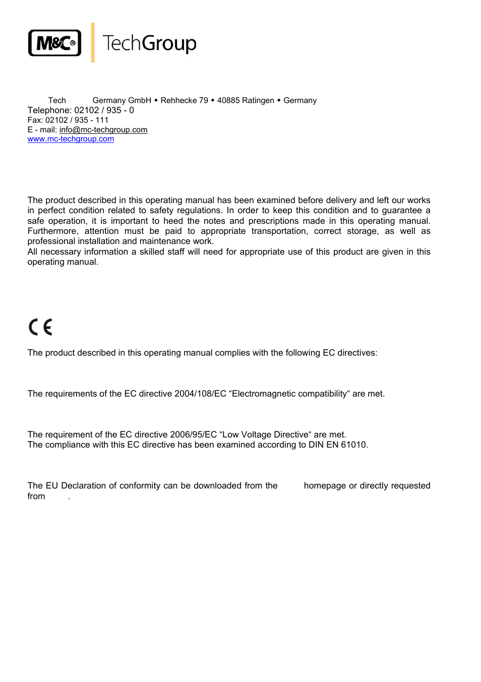 M&C TechGroup SP210-H_W Operator's manual User Manual | Page 4 / 16