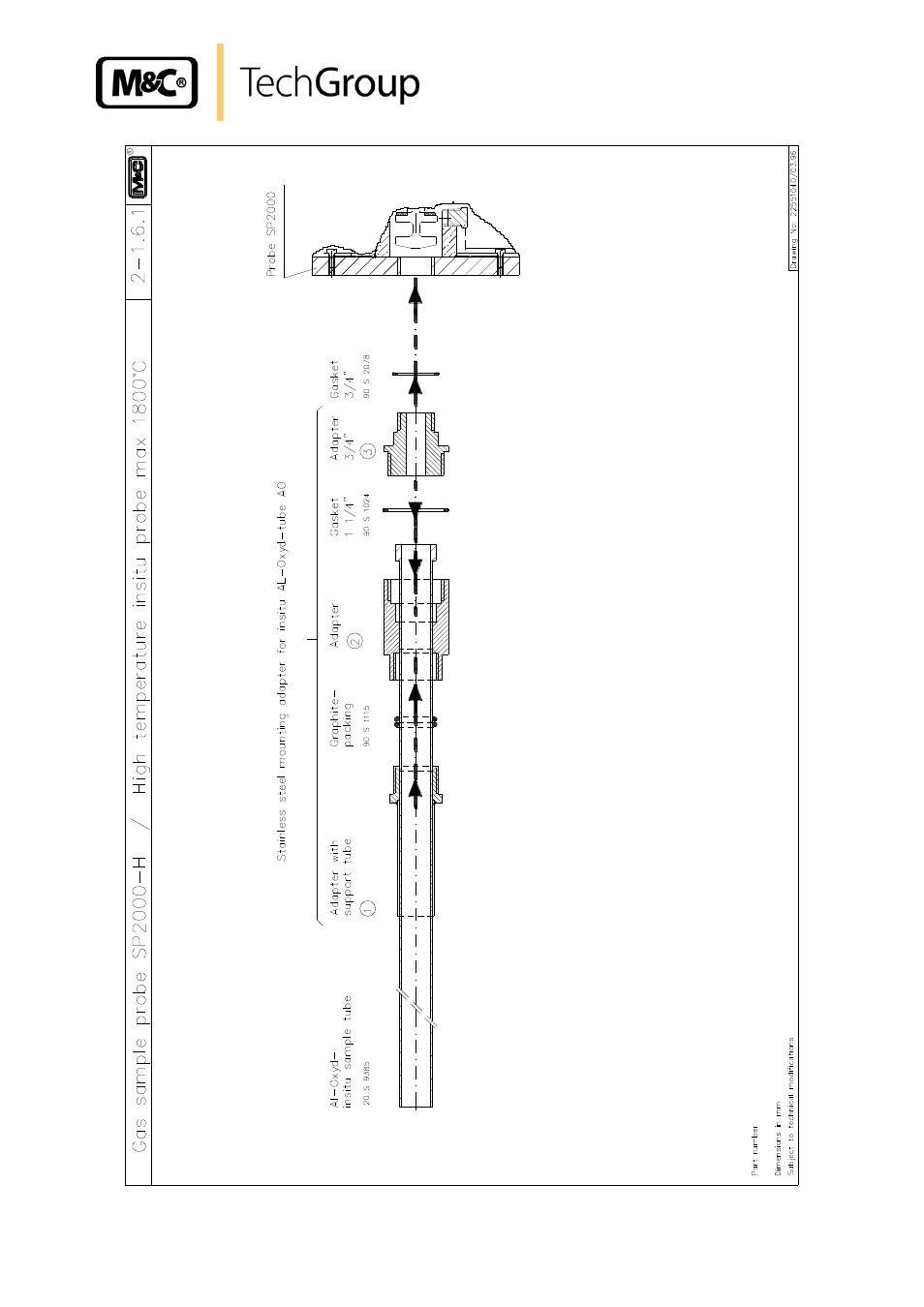 Figure 20, High temperature sample tube max. 1800°c | M&C TechGroup SP2000-H320_S2 Operator's manual User Manual | Page 35 / 39
