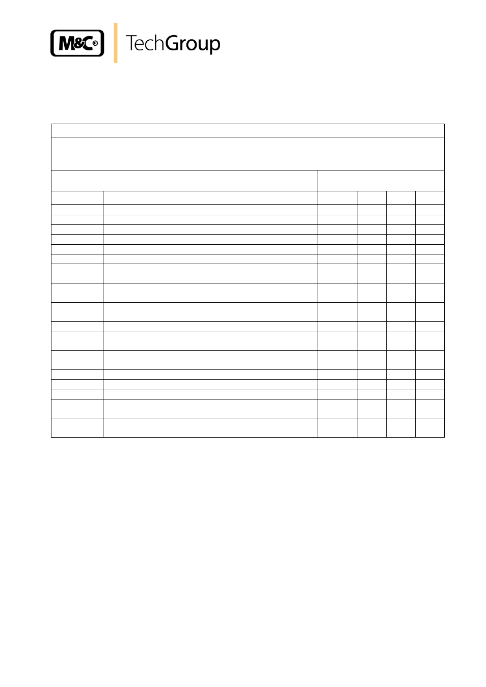 Spare parts list | M&C TechGroup SP2200-H_C_I_BB_F Operator's manual User Manual | Page 21 / 29
